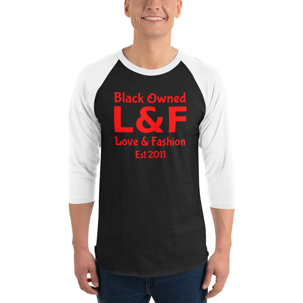 Black Owned 3/4 sleeve raglan shirt