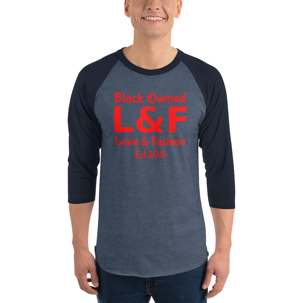 Black Owned 3/4 sleeve raglan shirt