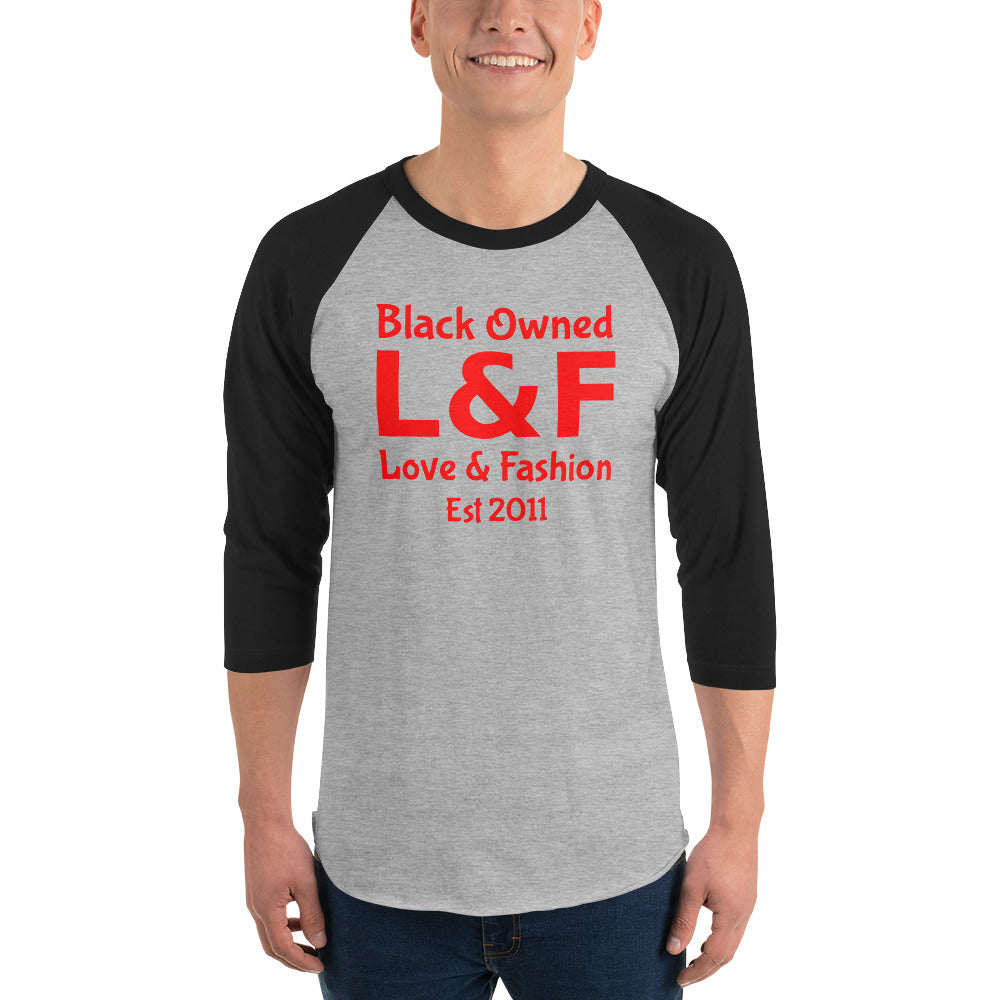 Black Owned 3/4 sleeve raglan shirt