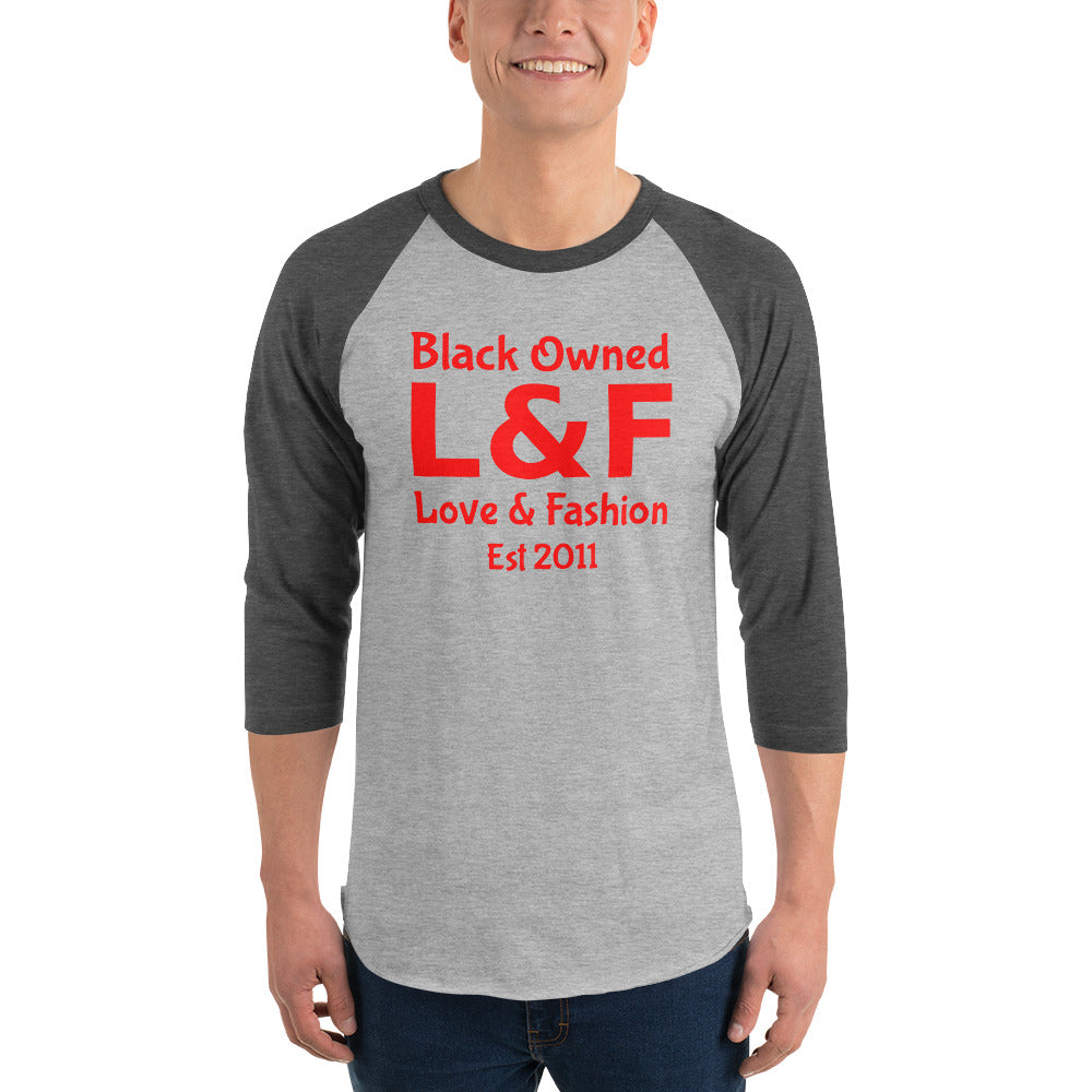 Black Owned 3/4 sleeve raglan shirt