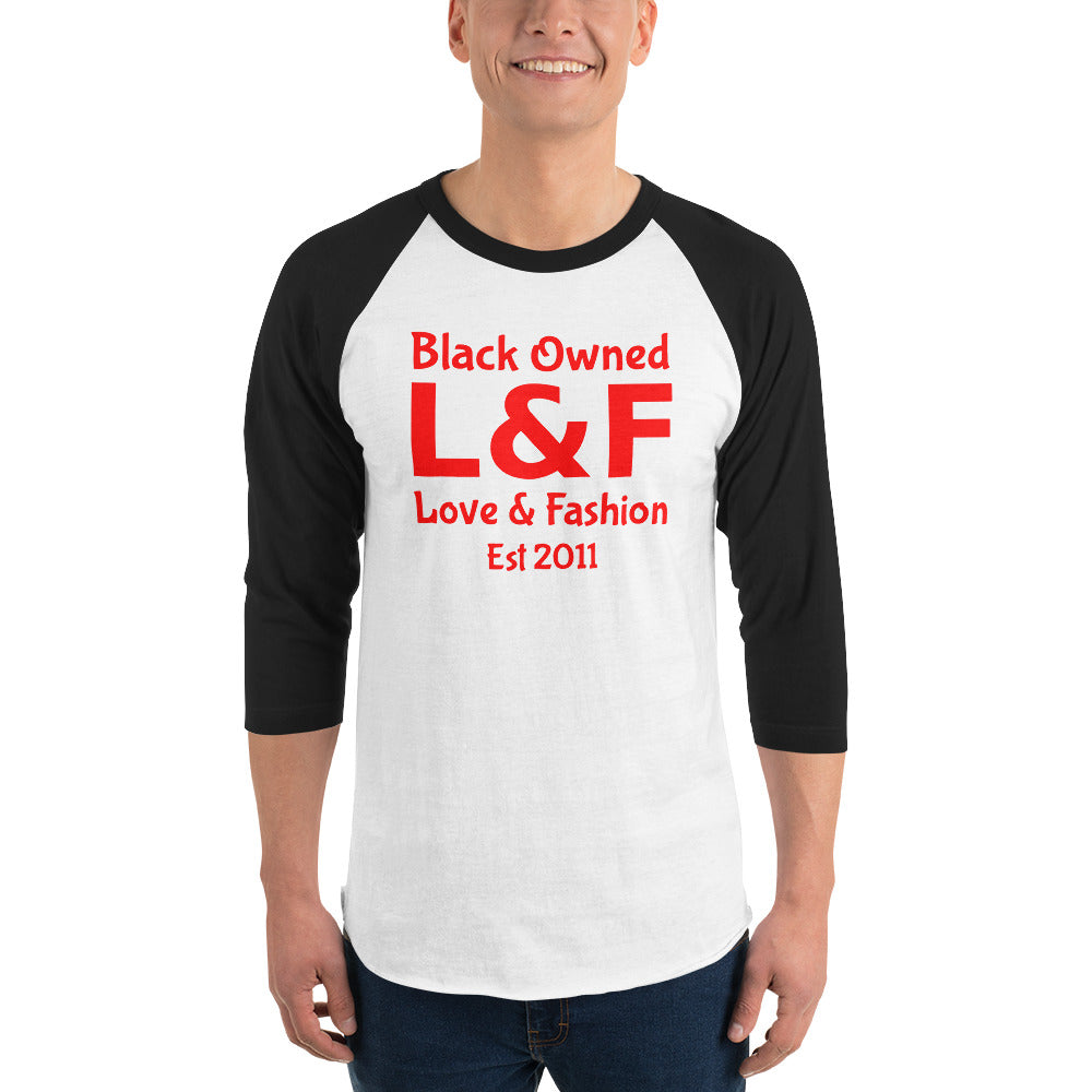 Black Owned 3/4 sleeve raglan shirt