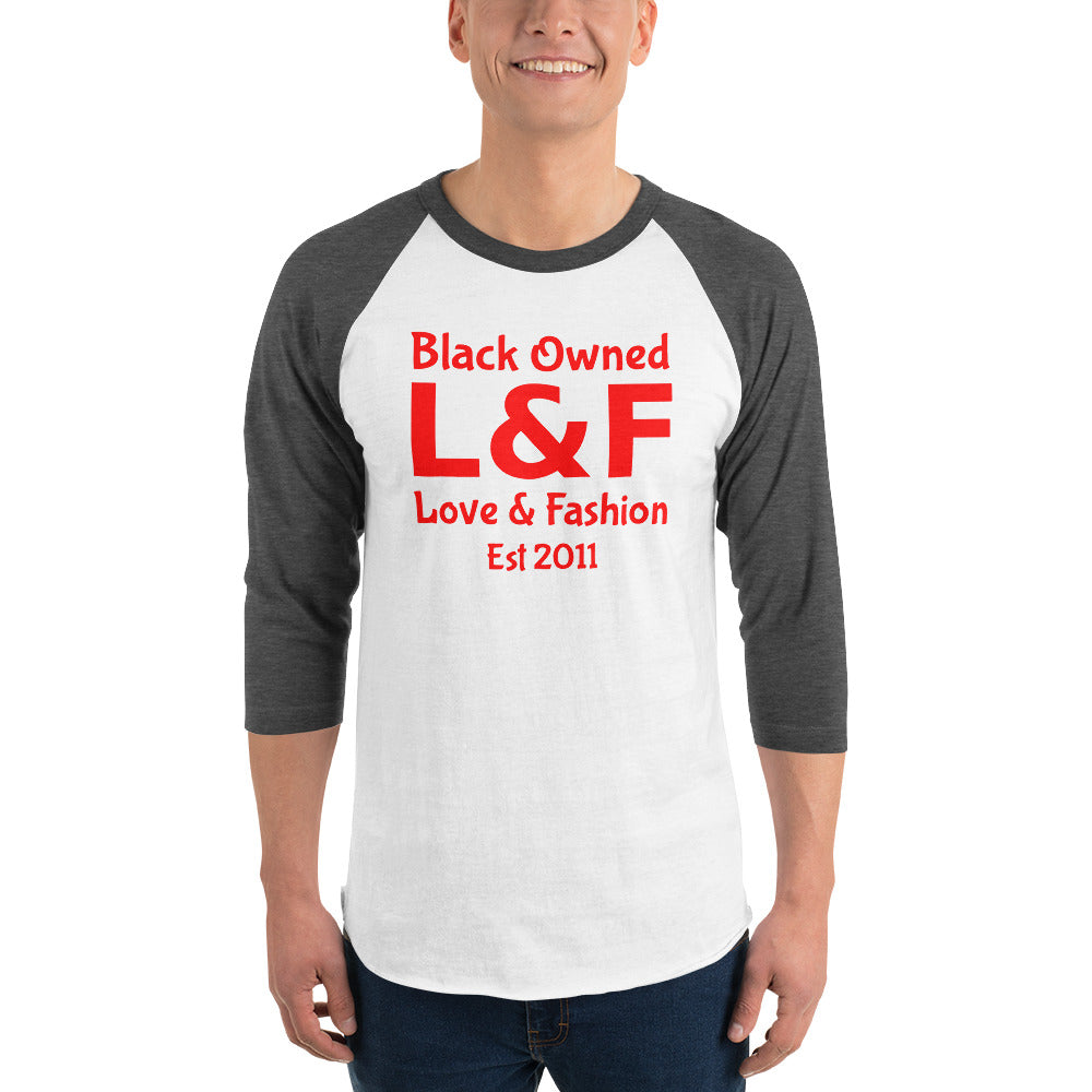 Black Owned 3/4 sleeve raglan shirt