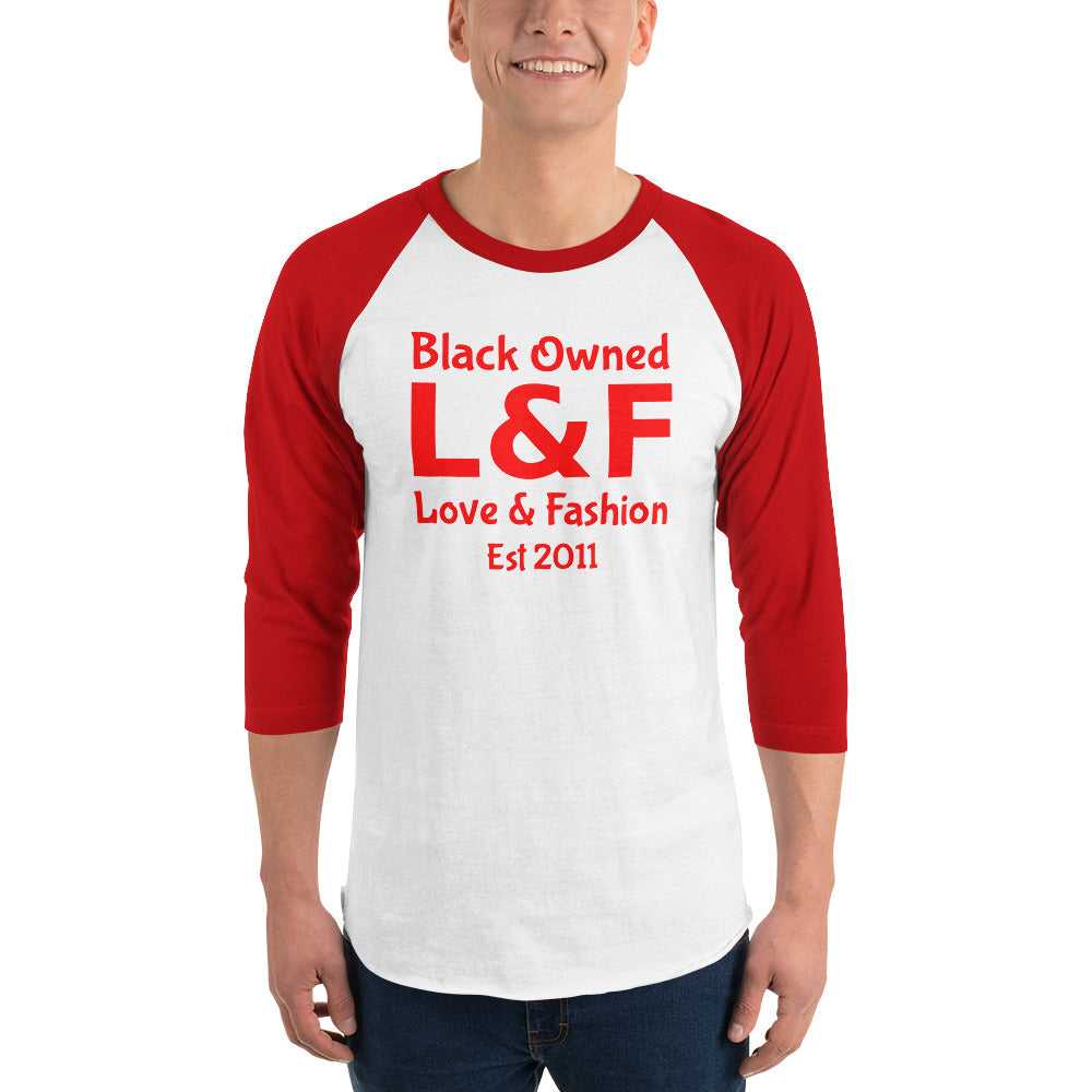 Black Owned 3/4 sleeve raglan shirt