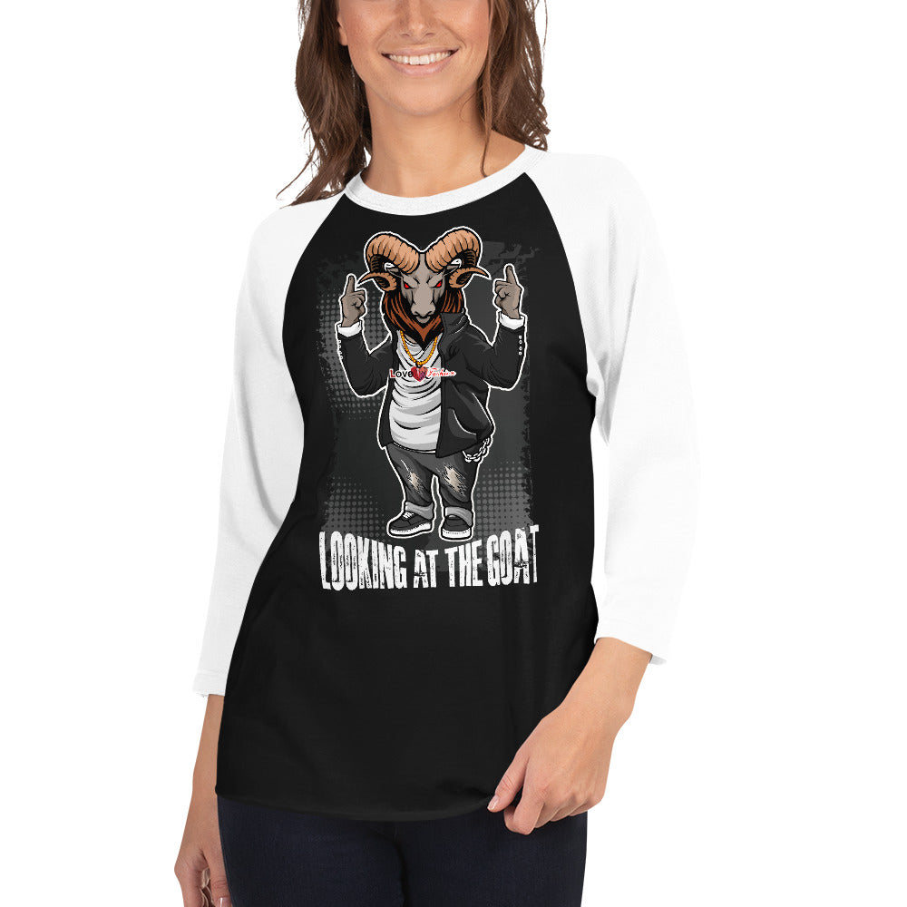 Looking at the G.O.A.T. 3/4 sleeve raglan shirt