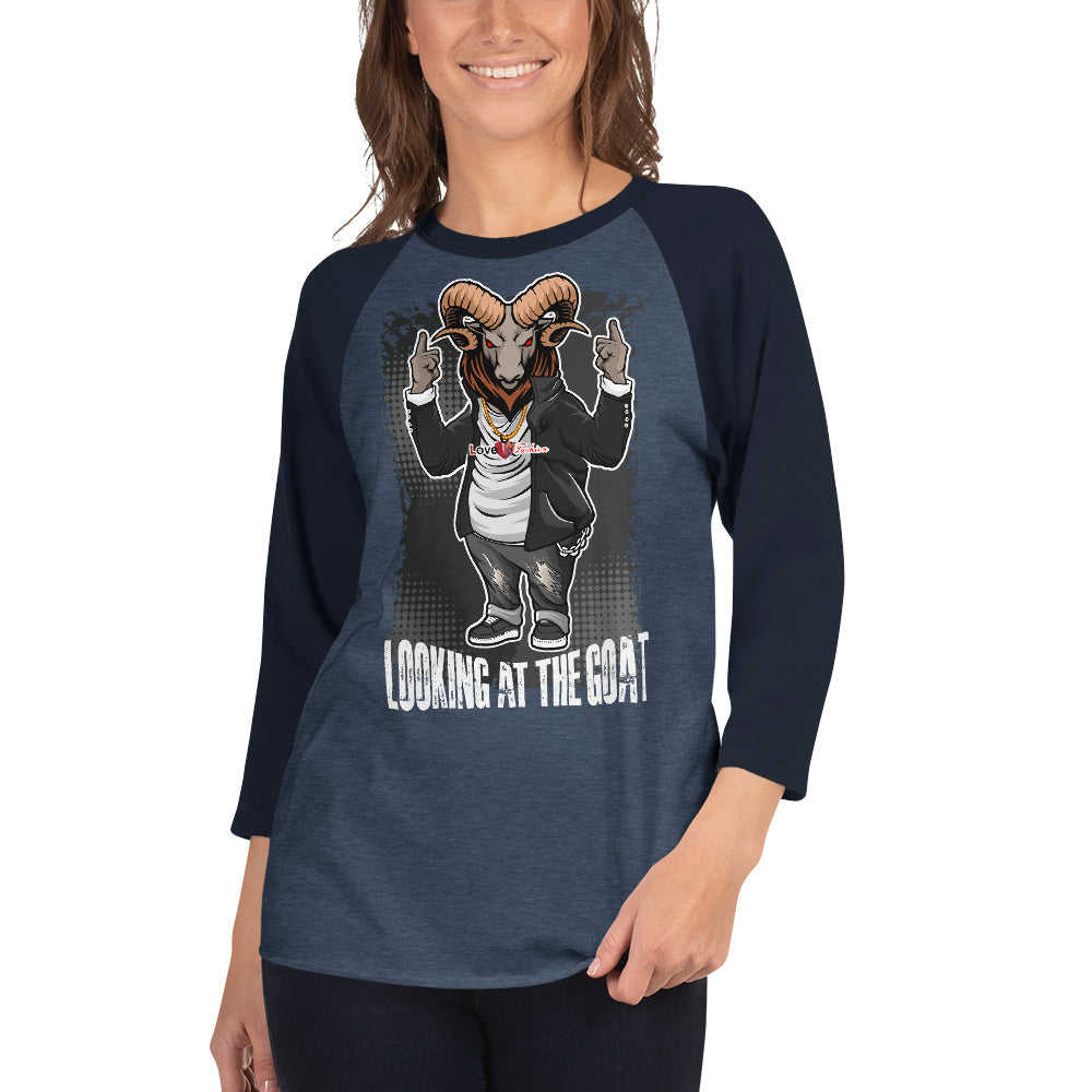 Looking at the G.O.A.T. 3/4 sleeve raglan shirt