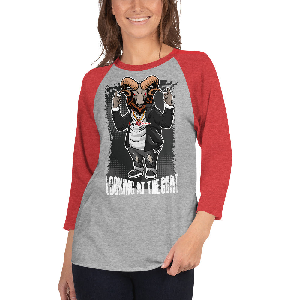 Looking at the G.O.A.T. 3/4 sleeve raglan shirt