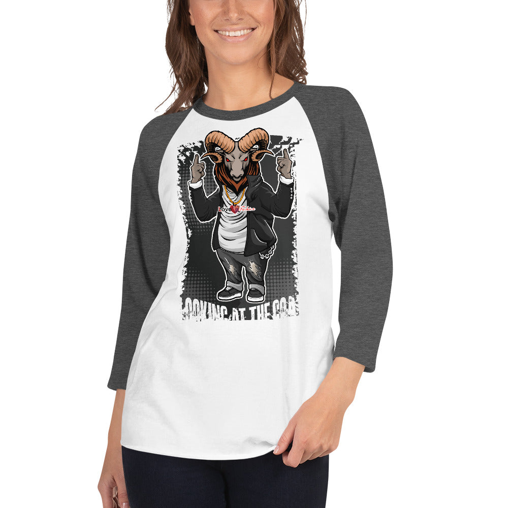 Looking at the G.O.A.T. 3/4 sleeve raglan shirt