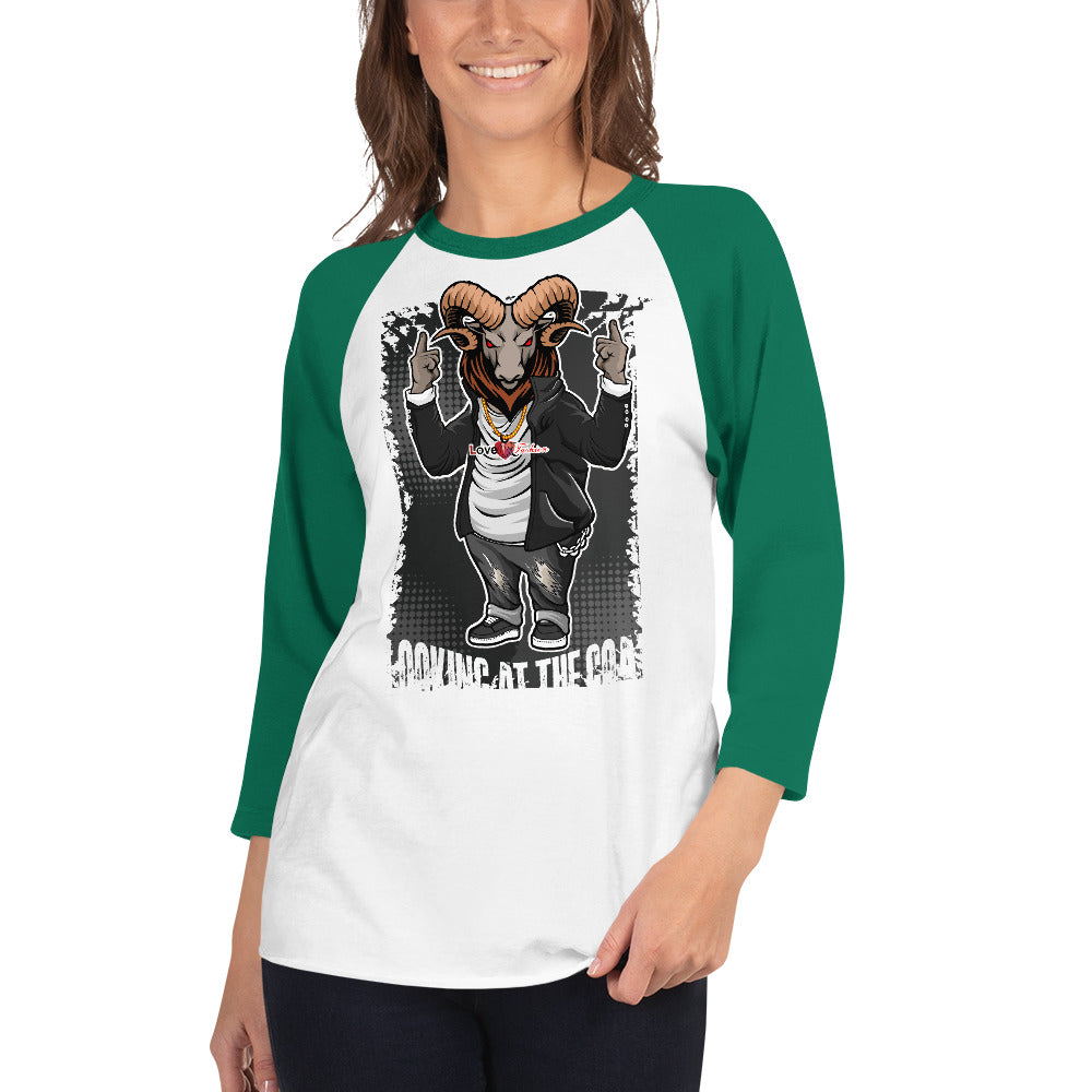 Looking at the G.O.A.T. 3/4 sleeve raglan shirt