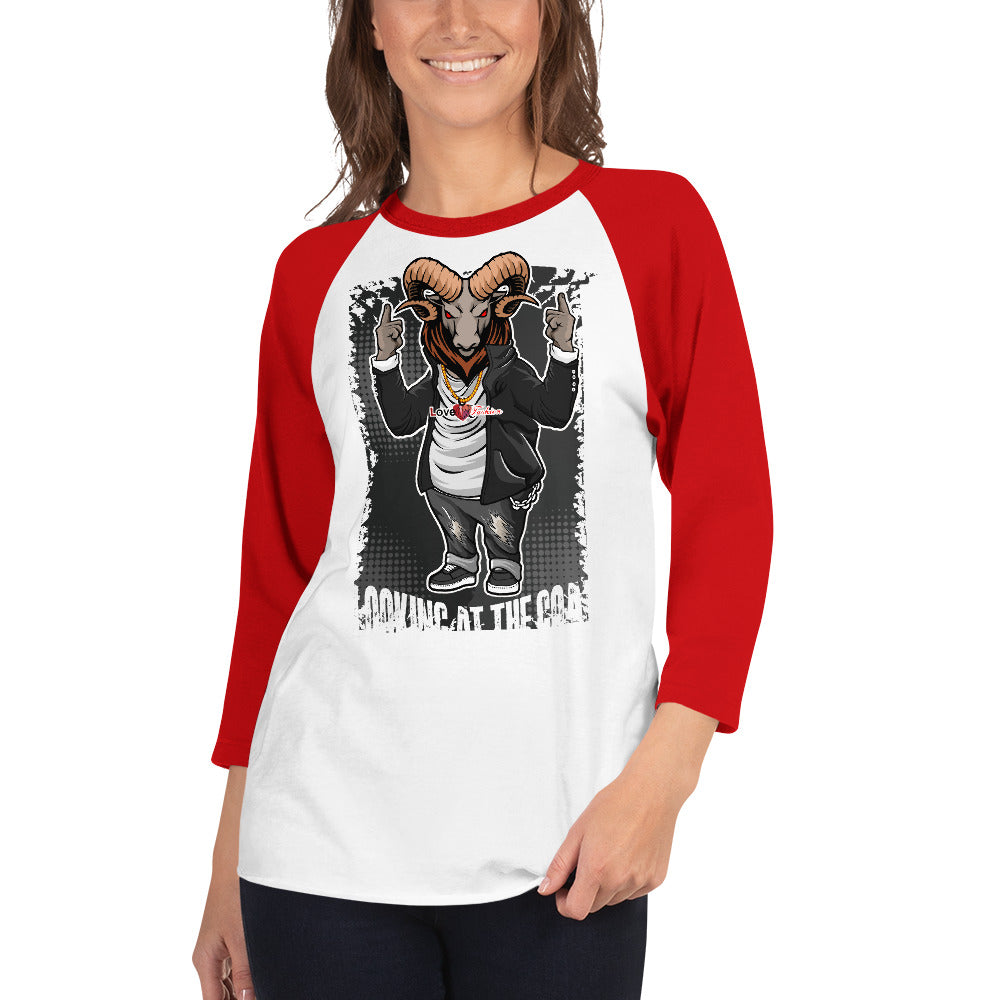 Looking at the G.O.A.T. 3/4 sleeve raglan shirt
