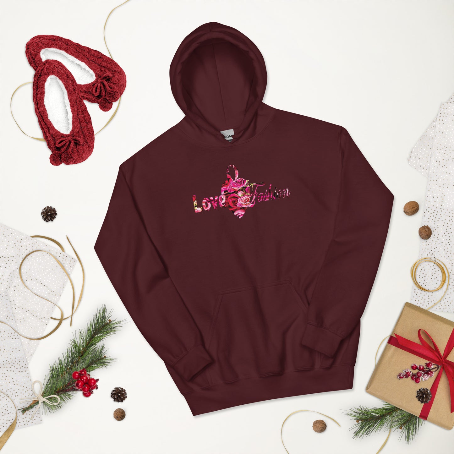 Pink rosses logo Neat collection Unisex Hoodie