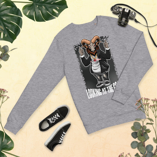 Looking at the Goat Style 1 NEAT Collection Unisex organic sweatshirt