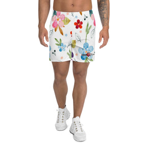 Floral B.F.F. Men's Recycled Athletic Shorts