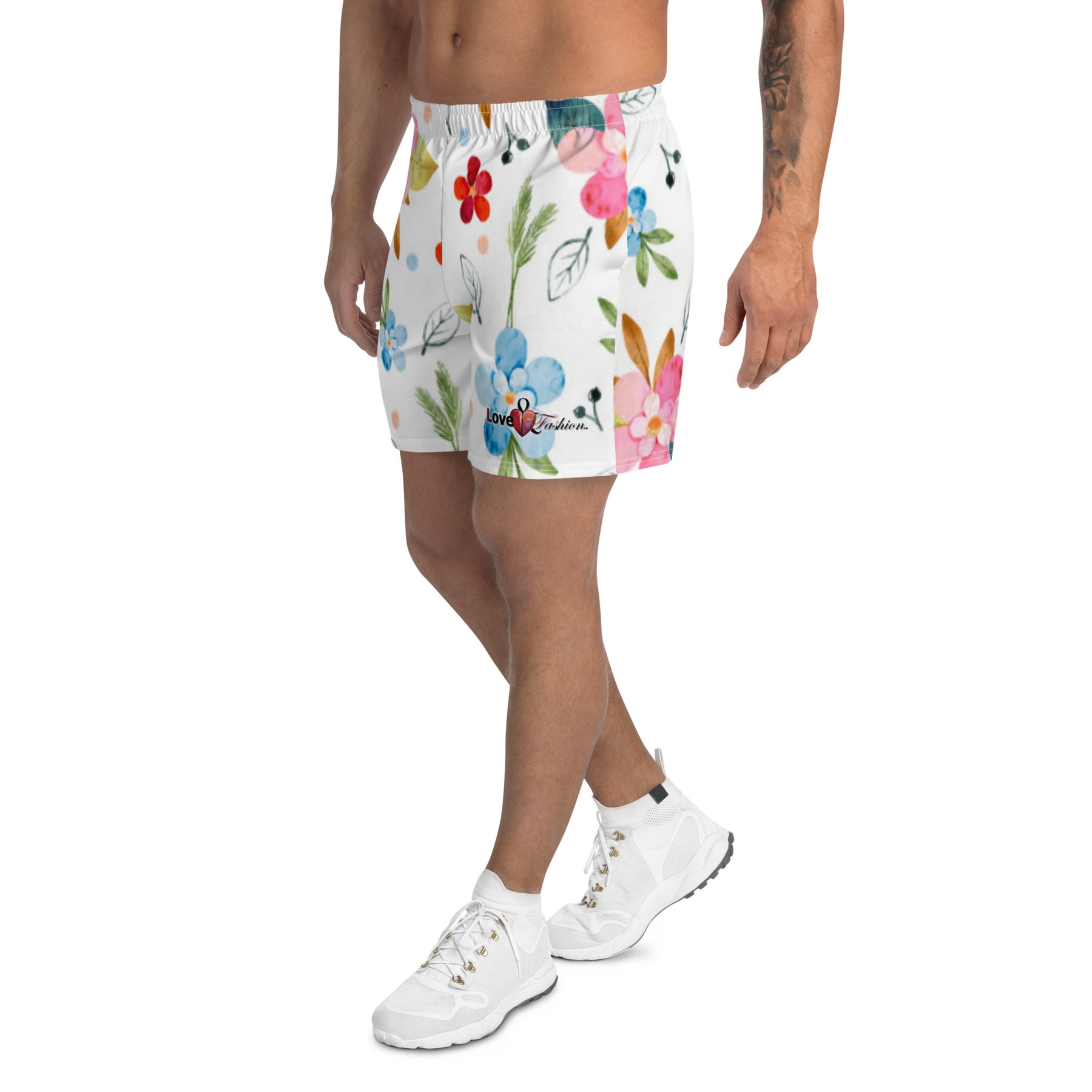 Floral B.F.F. Men's Recycled Athletic Shorts