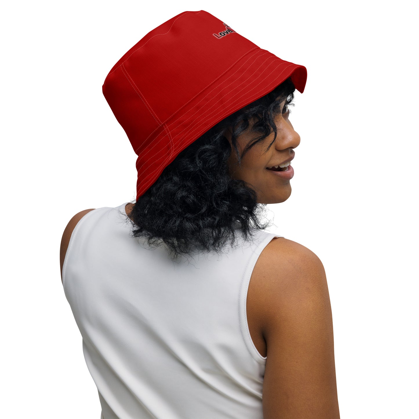 Red Reversible bucket hat