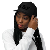 Jewel Collection Black Embroidery Closed-back trucker cap