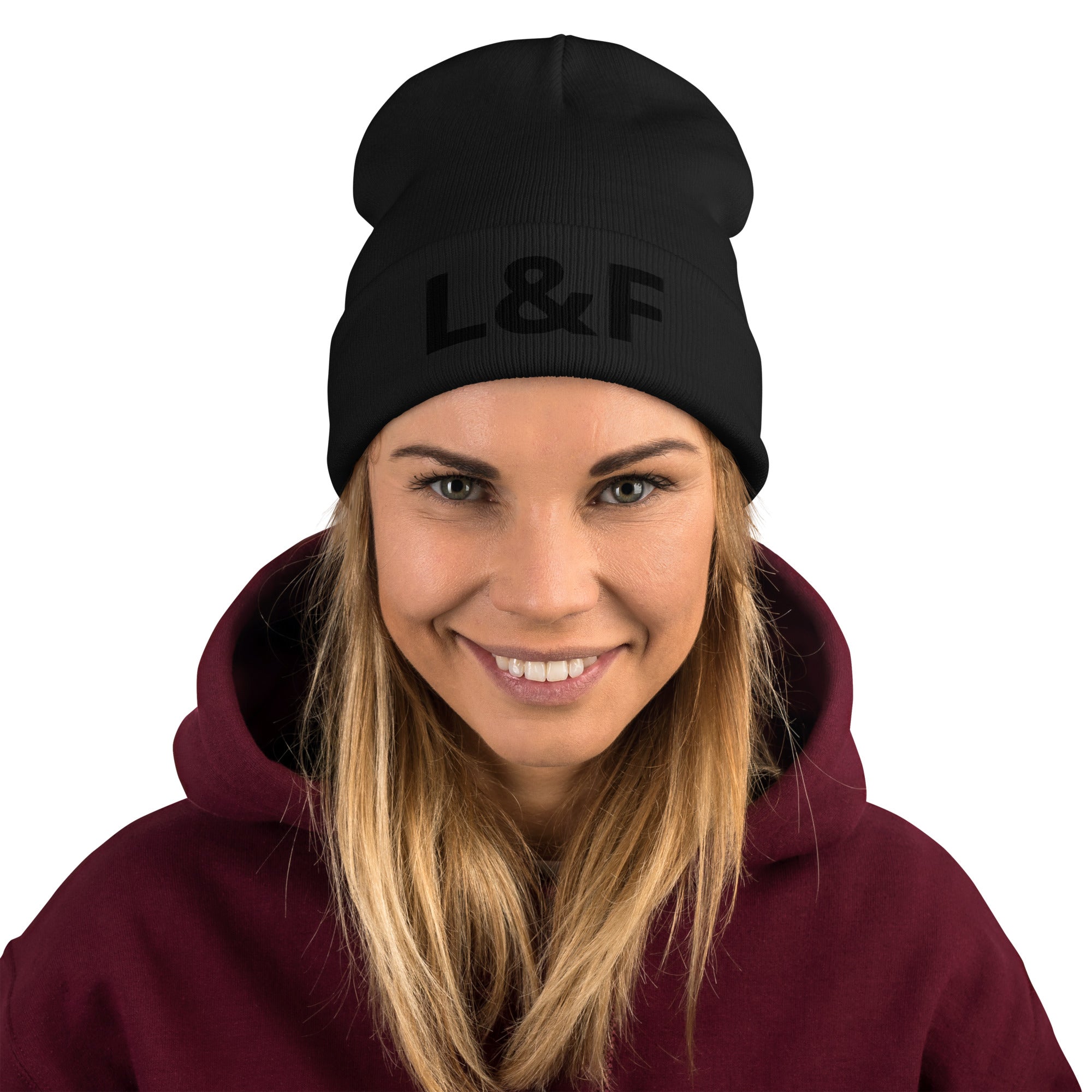 Jewel Collection Black Embroidery Beanie