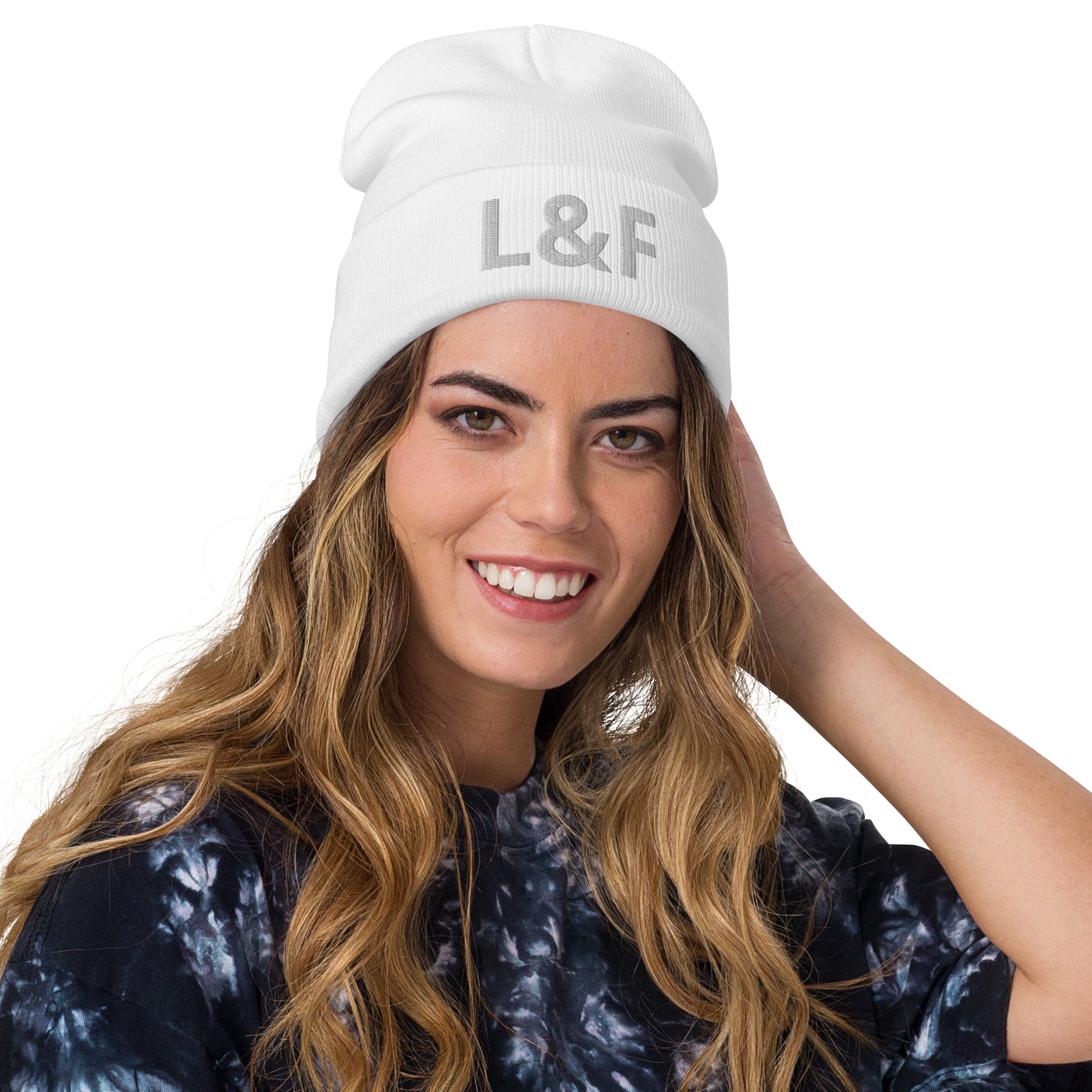 Jewel Collection White Embroidery Beanie