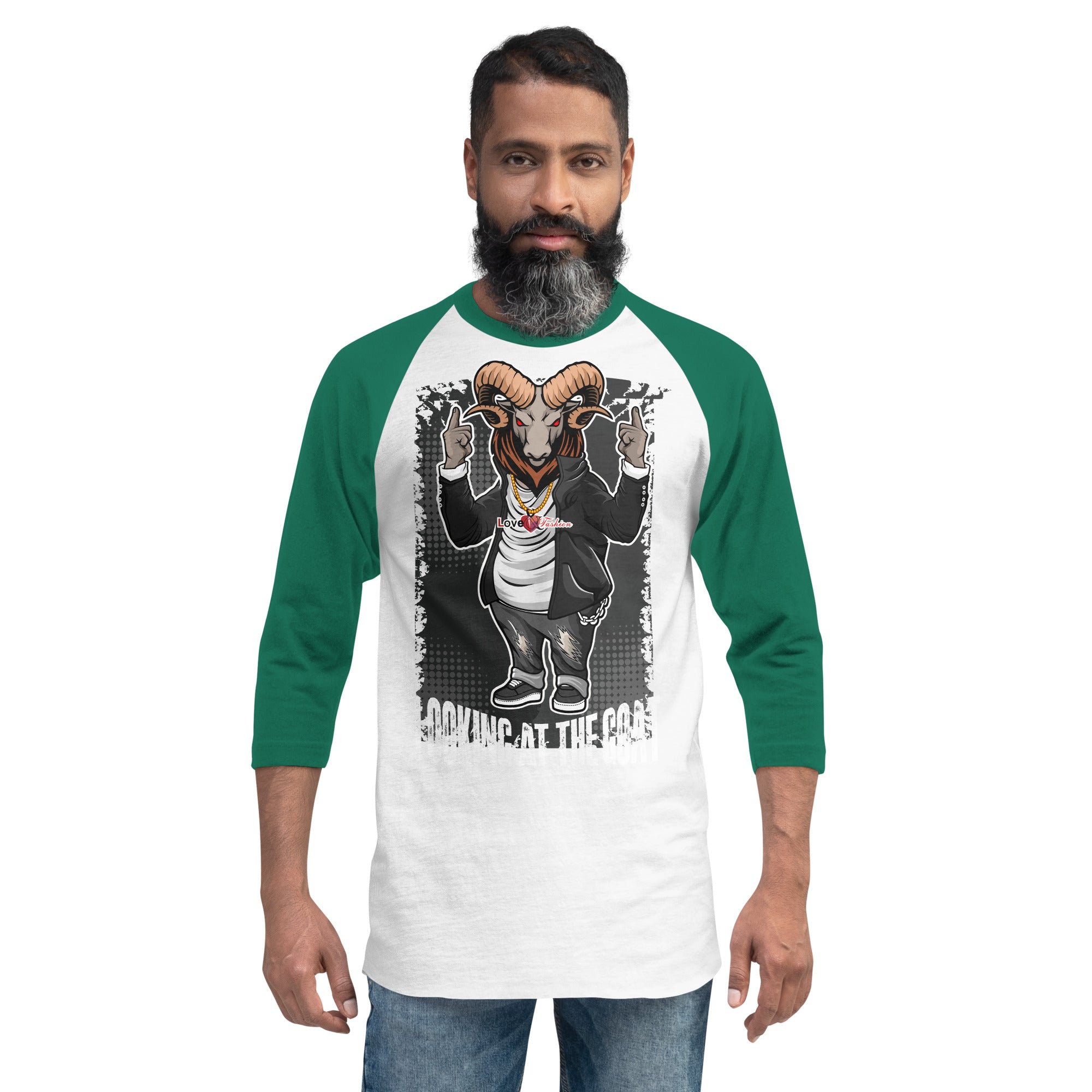 Looking at the G.O.A.T. 3/4 sleeve raglan shirt