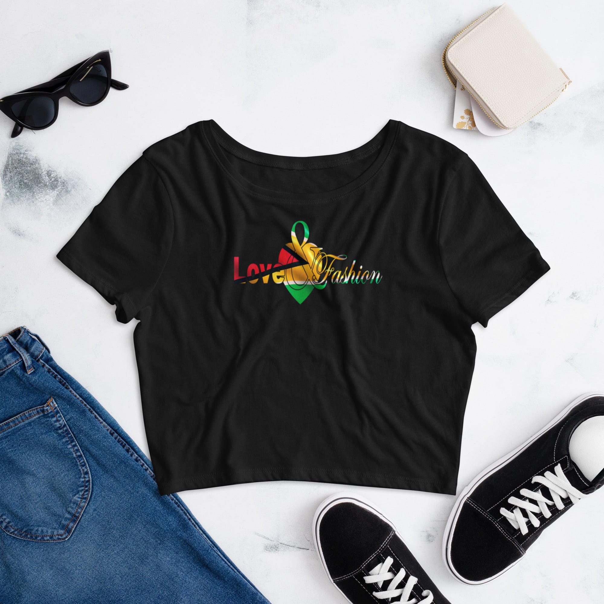 Guyana pride logo N.E.A.T. collection Women’s Crop Tee