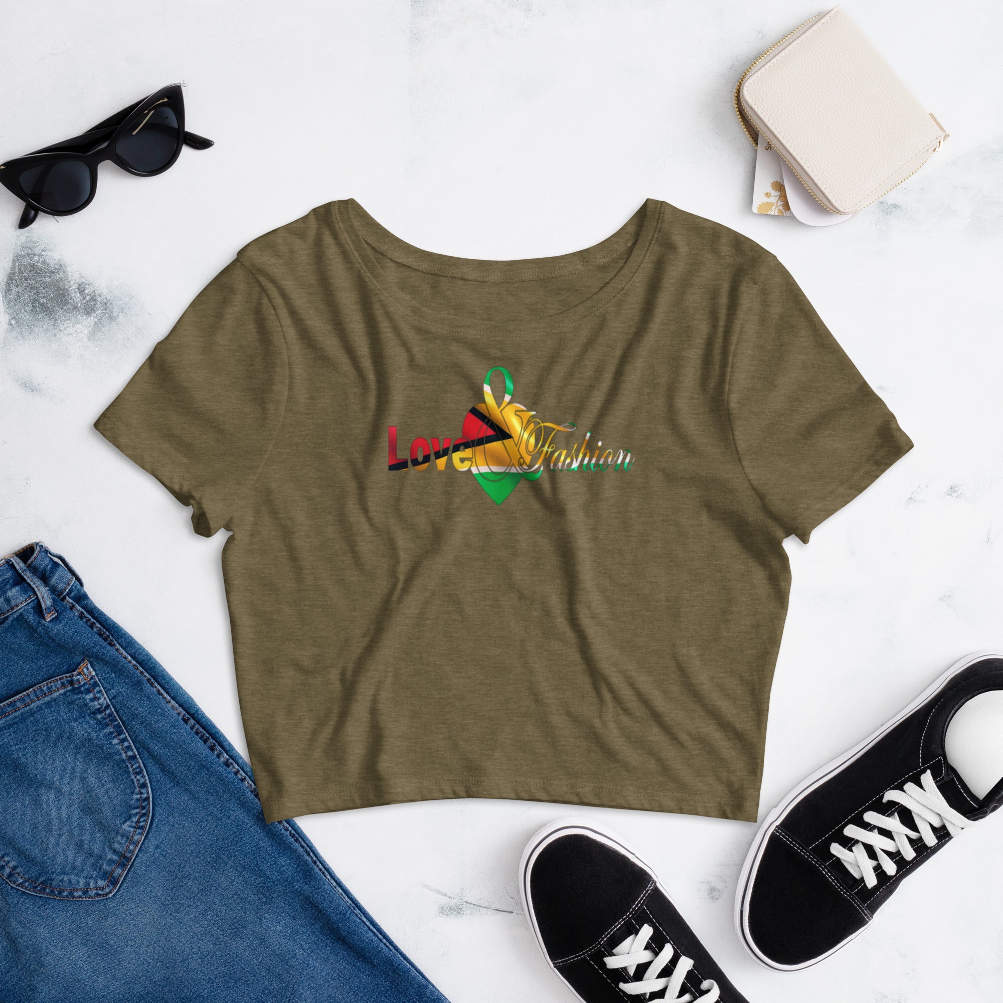 Guyana pride logo N.E.A.T. collection Women’s Crop Tee
